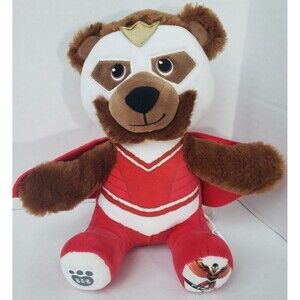 Build a Bear Marvel Falcon Plush Teddy Bear Red Cape BAB 8" EUC